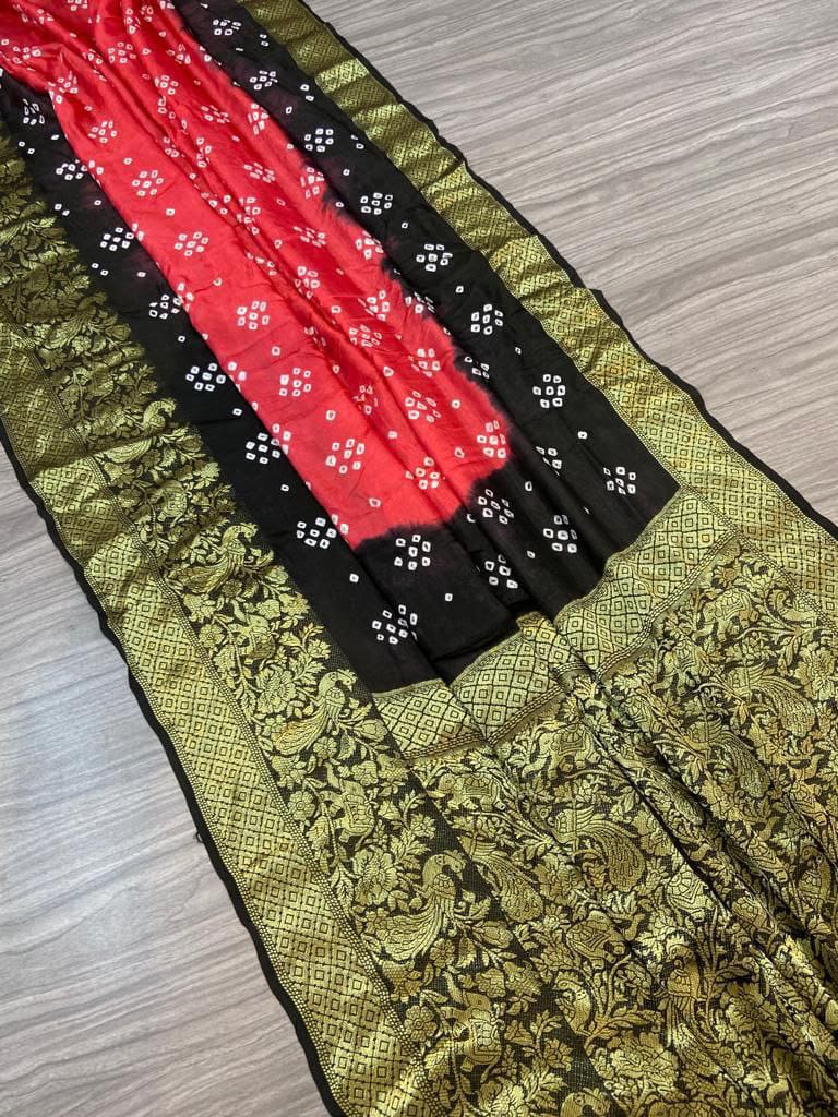 New  Kanjivaram Bandhani Saree