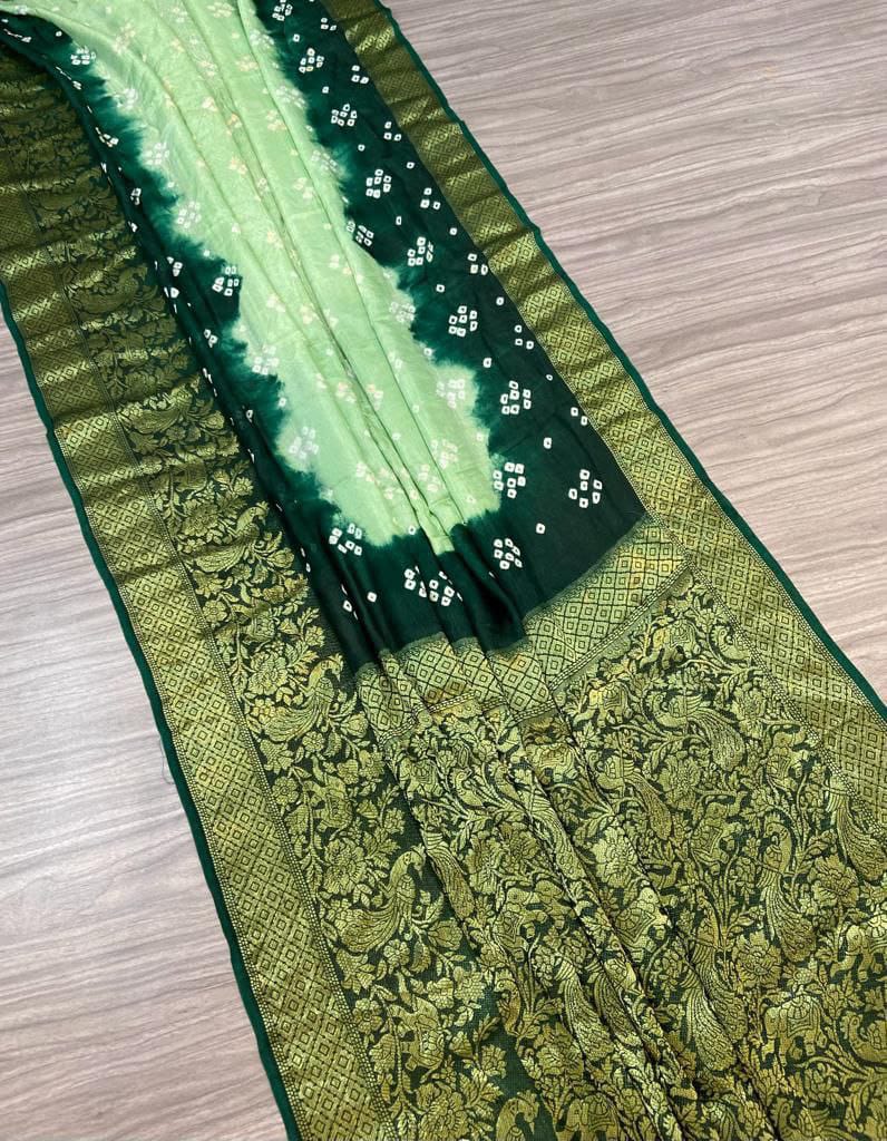New  Kanjivaram Bandhani Saree