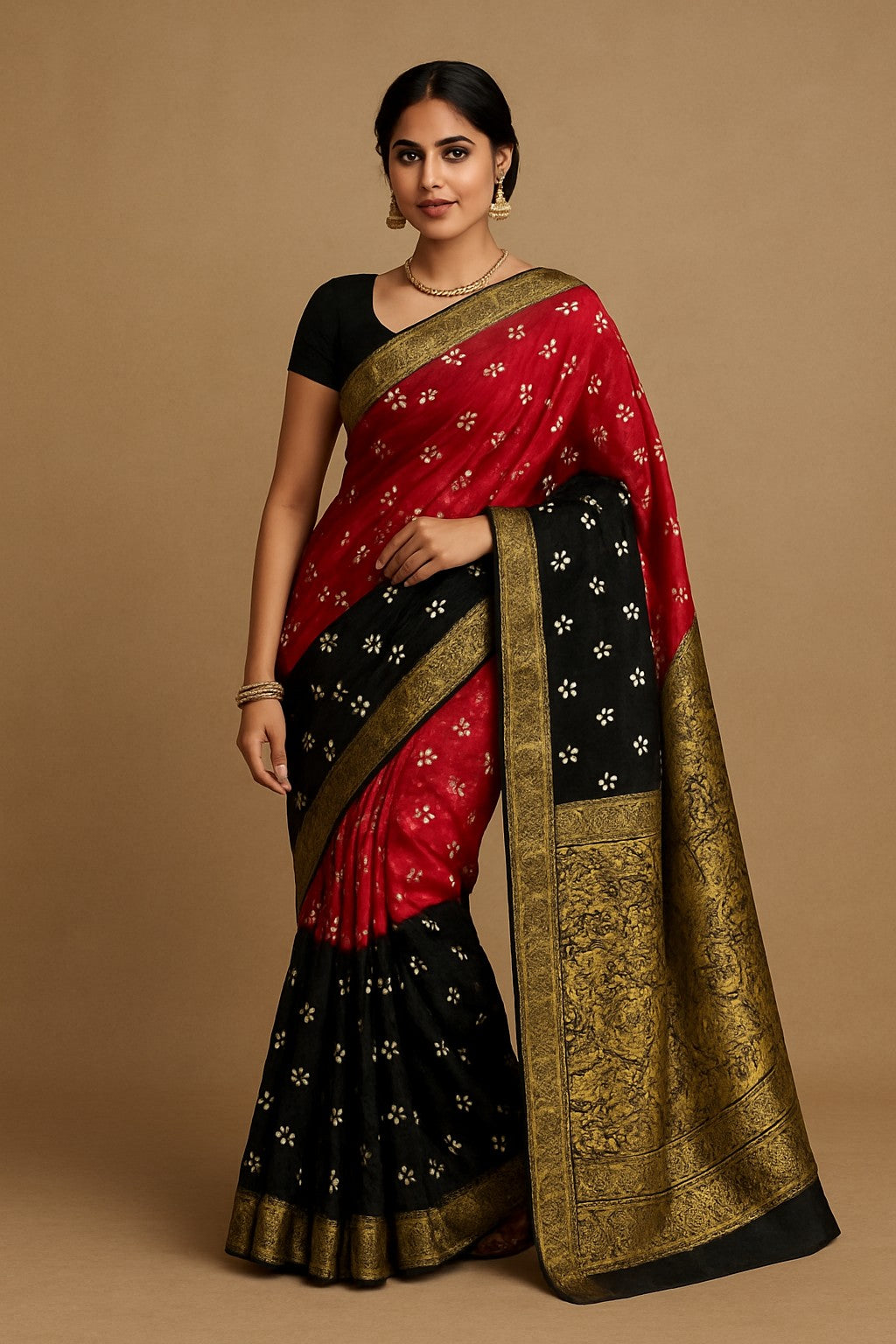 New  Kanjivaram Bandhani Saree